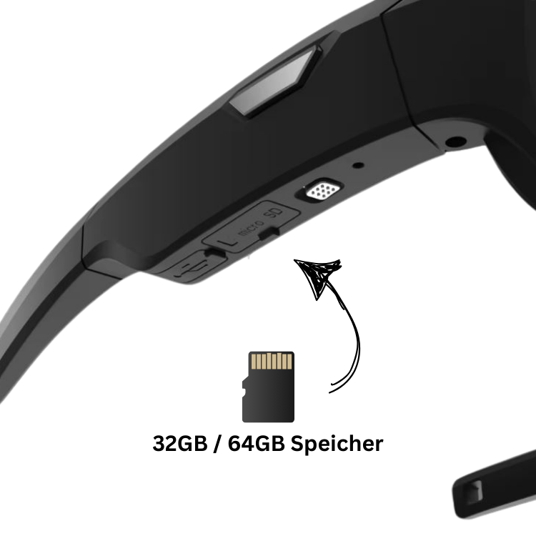 4K Kamera Brille – Smart Brille mit integrierter Videoaufnahme für Outdoor und Action