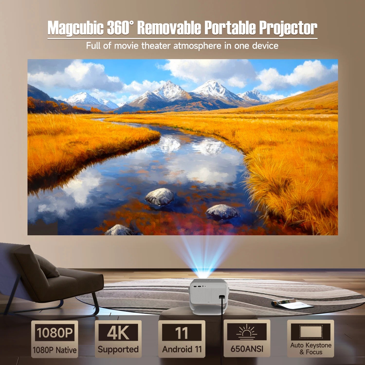 Magcubic 4K Heimkino Beamer – Projektor mit Auto-Fokus für ein optimales Heimkinoerlebnis