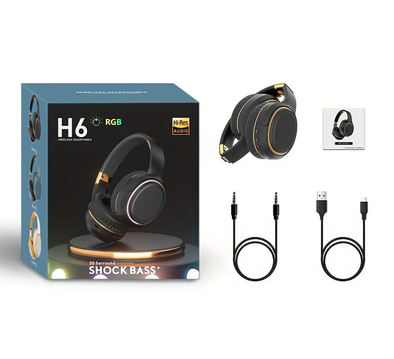 Bluetooth Kopfhörer 5.3 Chip mit HiFi-Sound und LED-Beleuchtung für klaren Klang