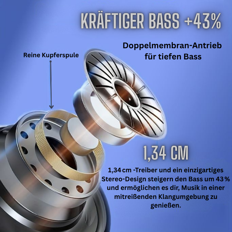 Kabellose Bluetooth Earbuds 5.3 in Ladecase mit LED-Anzeige