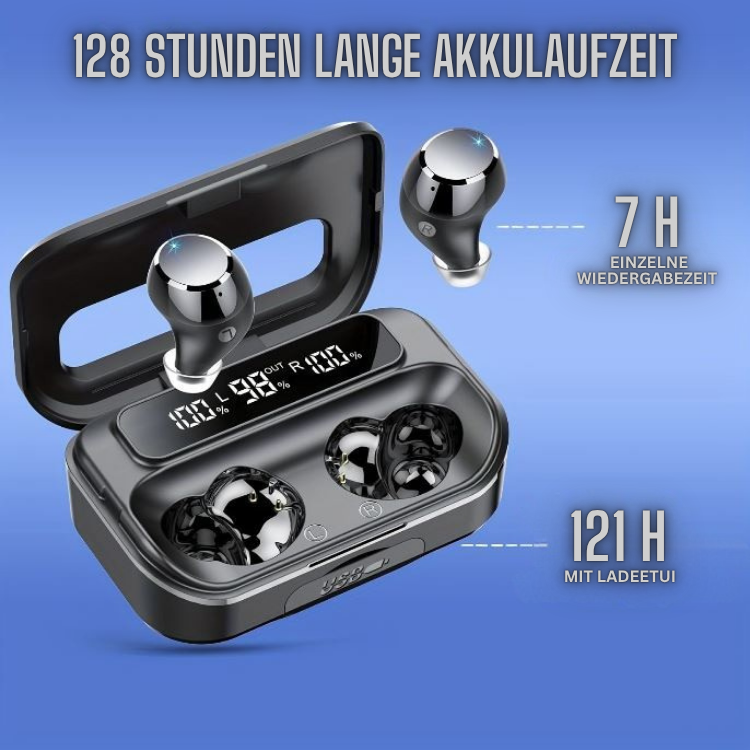 Kabellose Bluetooth Earbuds 5.3 in Ladecase mit LED-Anzeige