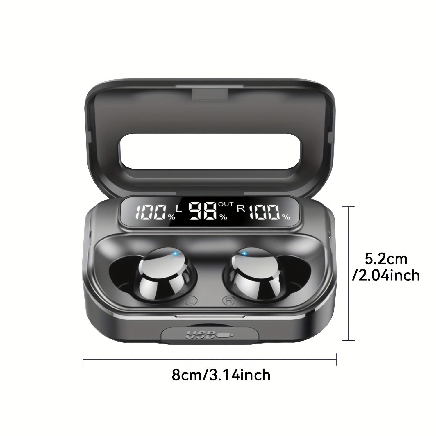 Kabellose Bluetooth Earbuds 5.3 in Ladecase mit LED-Anzeige