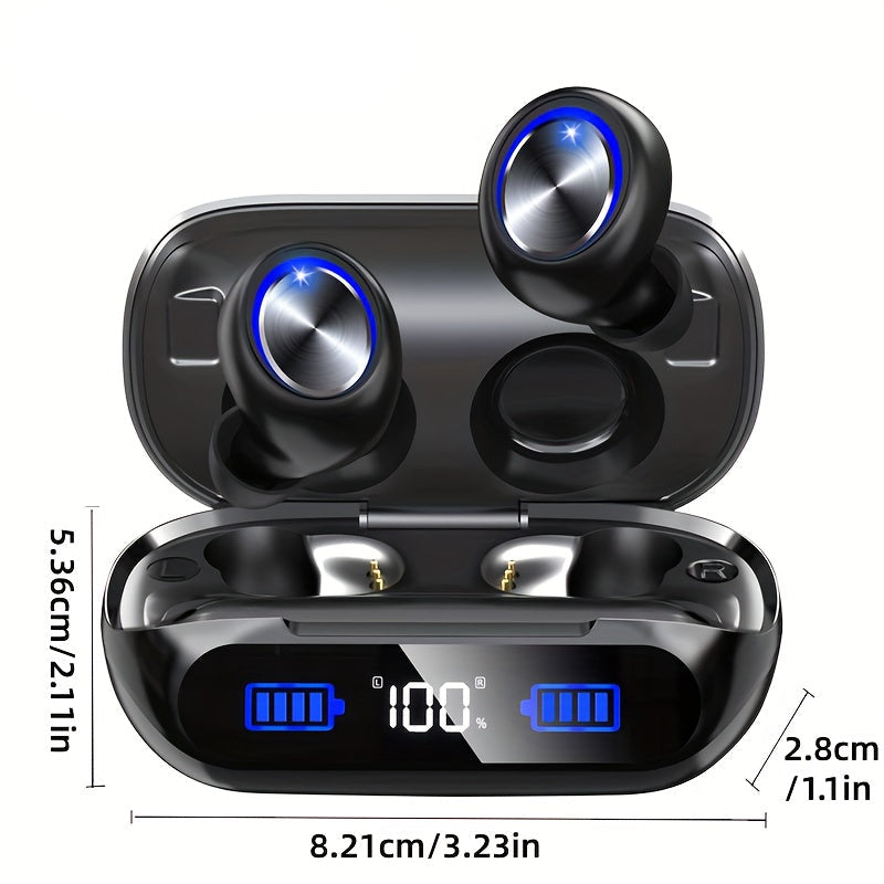 Kabellose Earbuds mit Ladecase, 200 Std Spielzeit, Noise Cancelling, LED-Anzeige