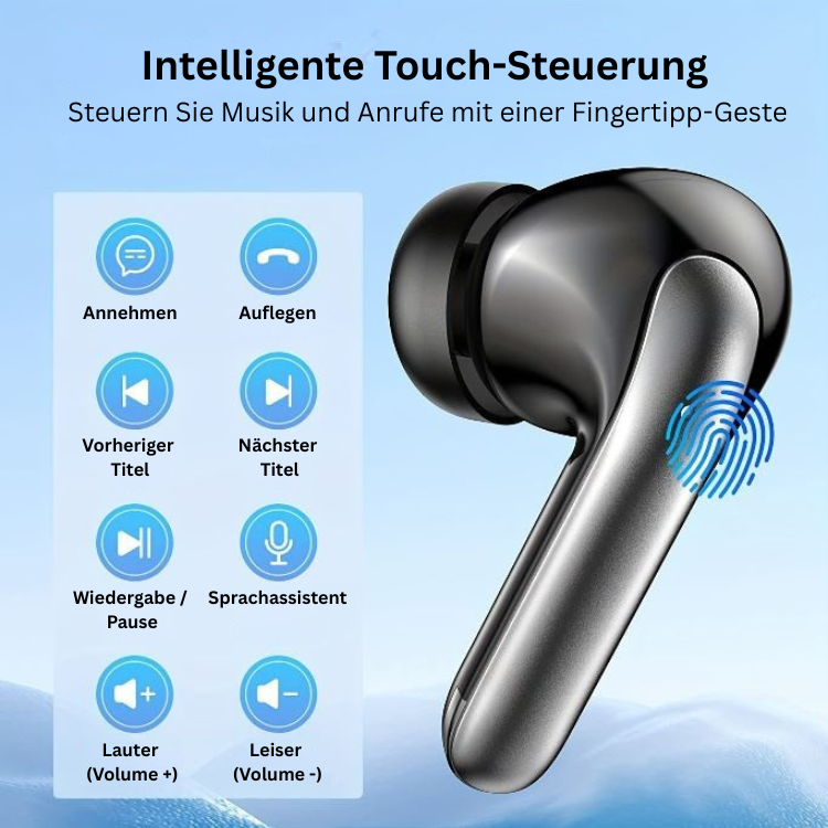 Bluetooth In-Ear Kopfhörer mit Mikrofon, kompatibel mit iPhone und Android für Sport und Arbeit