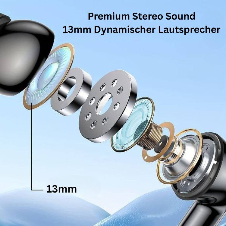 Bluetooth In-Ear Kopfhörer mit Mikrofon, kompatibel mit iPhone und Android für Sport und Arbeit