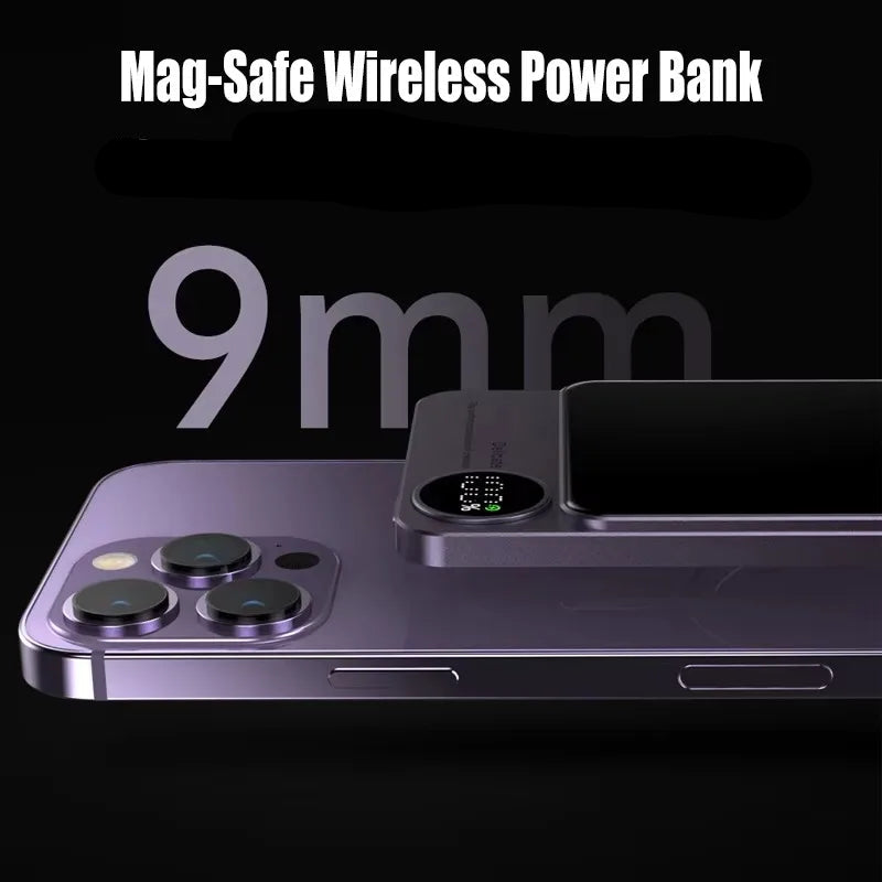 Powerbank mit 15W kabellosem Schnellladegerät, USB-C Anschluss und LED-Display