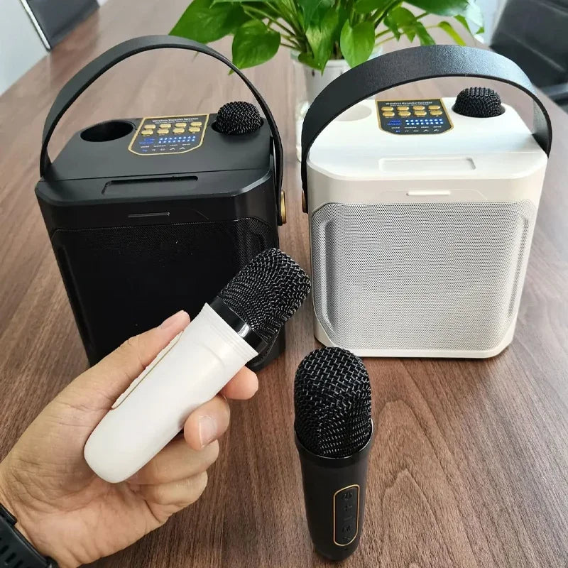 Karaoke Bluetooth Lautsprecher mit 360° Surround Sound und Dual-Mikrofon