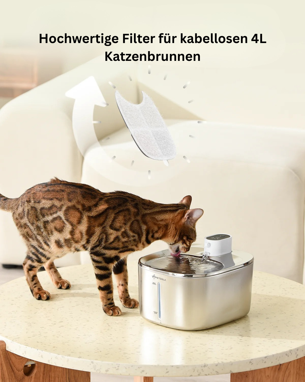 Ersatzfilter für 4L Edelstahl Katzenbrunnen mit Aktivkohle, Harz und Vlies