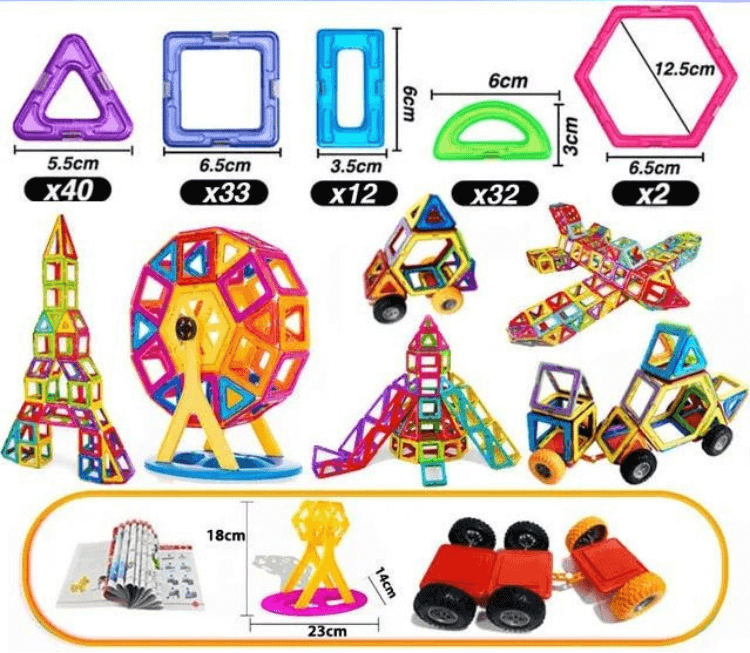 Magnetische Bausteine Set – 84/119/168 Teile für kreatives Bauen