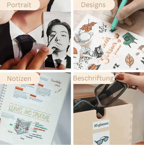 Mini Drucker mit Thermodruck-Technologie inklusive 3 Rollen und Hülle