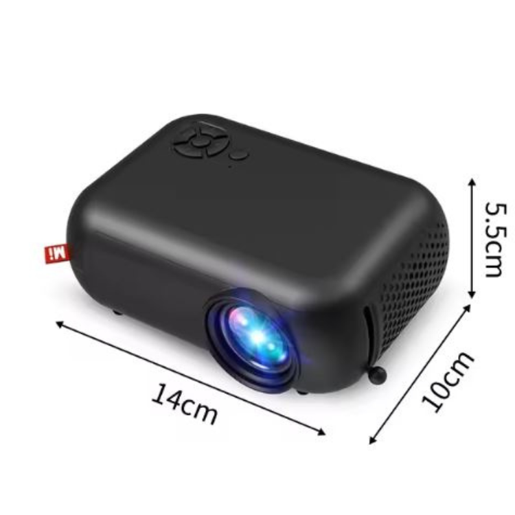 Mini tragbarer 1080p Projektor mit 1800 Lumen für Heimkino, Präsentationen und Unterhaltung – Kompakte Größe, langlebige LED-Lampe, manuelle Korrektur und 360°-Bildumdrehung.