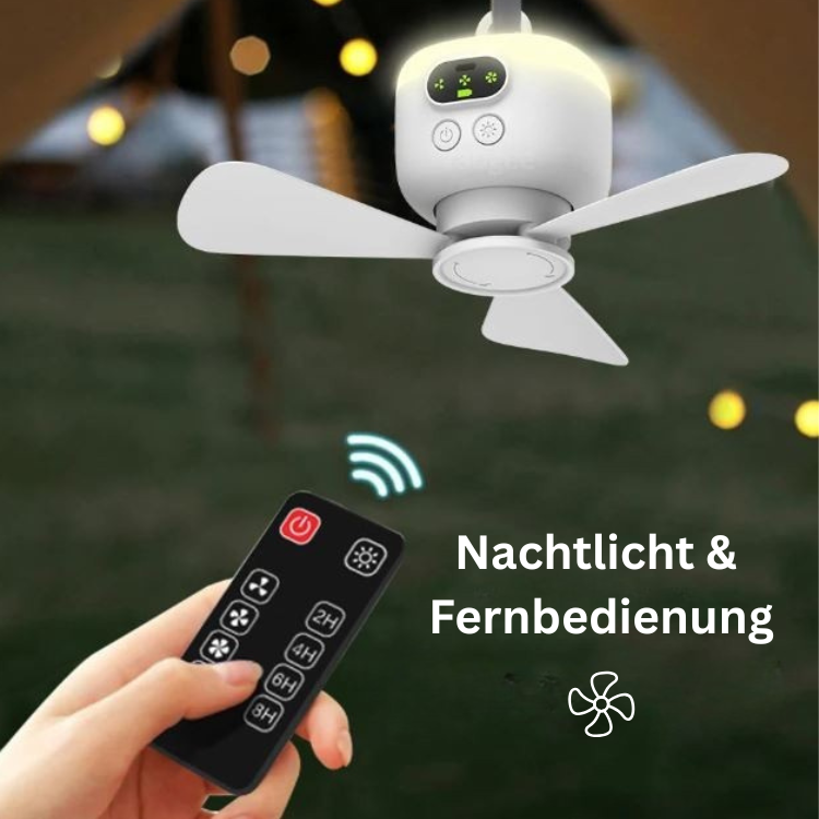 Mini Ventilator mit Fernbedienung, leise und aufhängbar, ideal für unterwegs