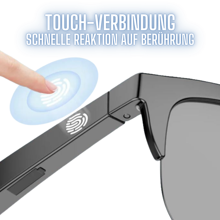 Smart Glasses mit Bluetooth-Kopfhörern und UV-Schutz in modernem Design