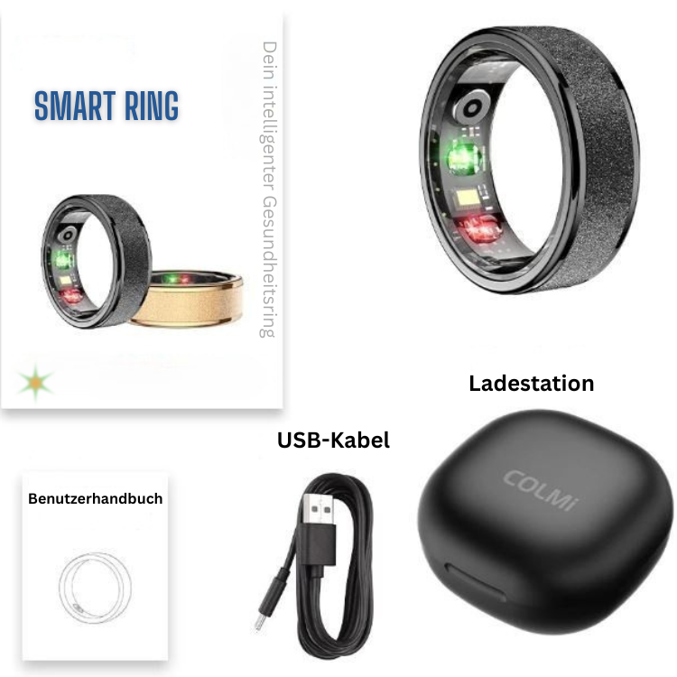 Smart Ring mit Ladecase – Fitness Tracker für Gesundheit und Schlafüberwachung
