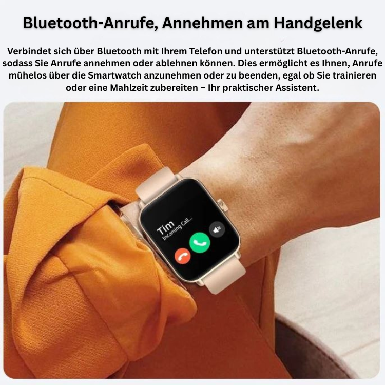 Smartwatch mit 24h Gesundheitscheck, Fitness-Tracking & Anruffunktion