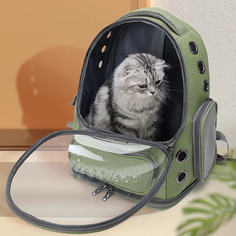 Transparenter Katzenrucksack mit Sichtfenster und atmungsaktivem Material für kleine Haustiere