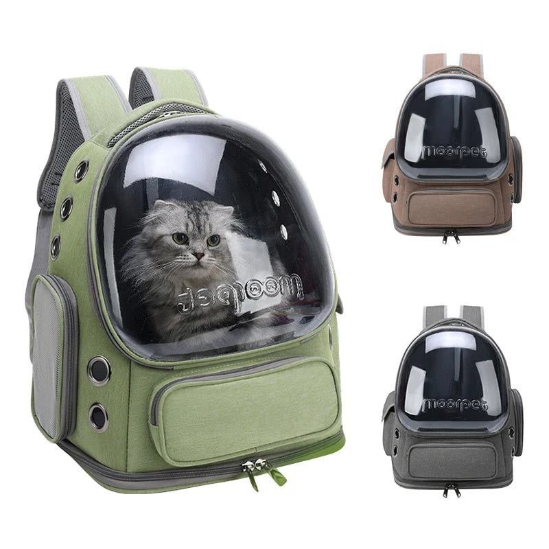 Transparenter Katzenrucksack mit Sichtfenster und atmungsaktivem Material für kleine Haustiere