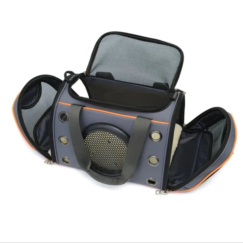 Transportbox für Hunde und Katzen aus atmungsaktivem Material, tragbar und faltbar