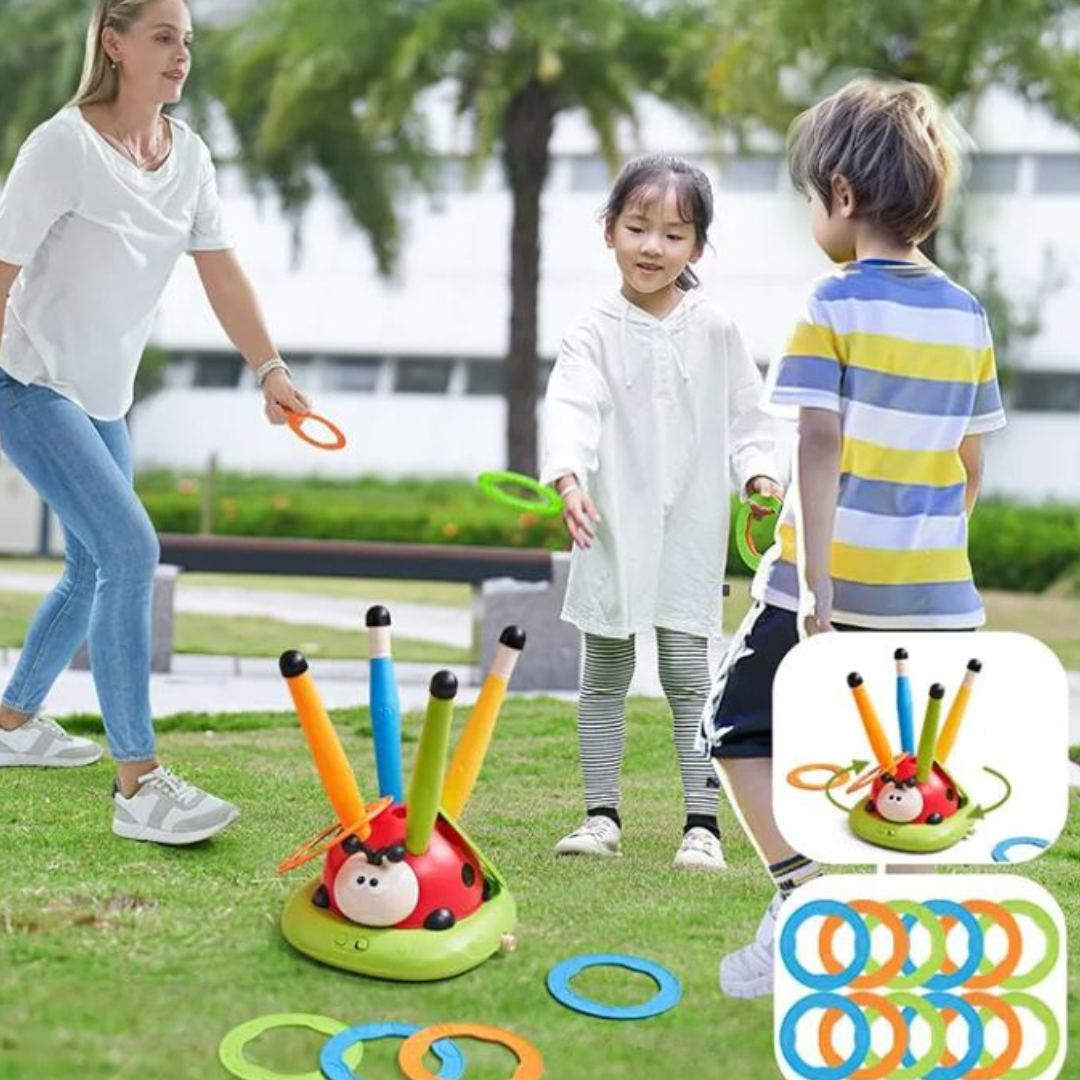 3-in-1 Kinder-Sport-Set – Seilspringen, Ringspiel & Rakete