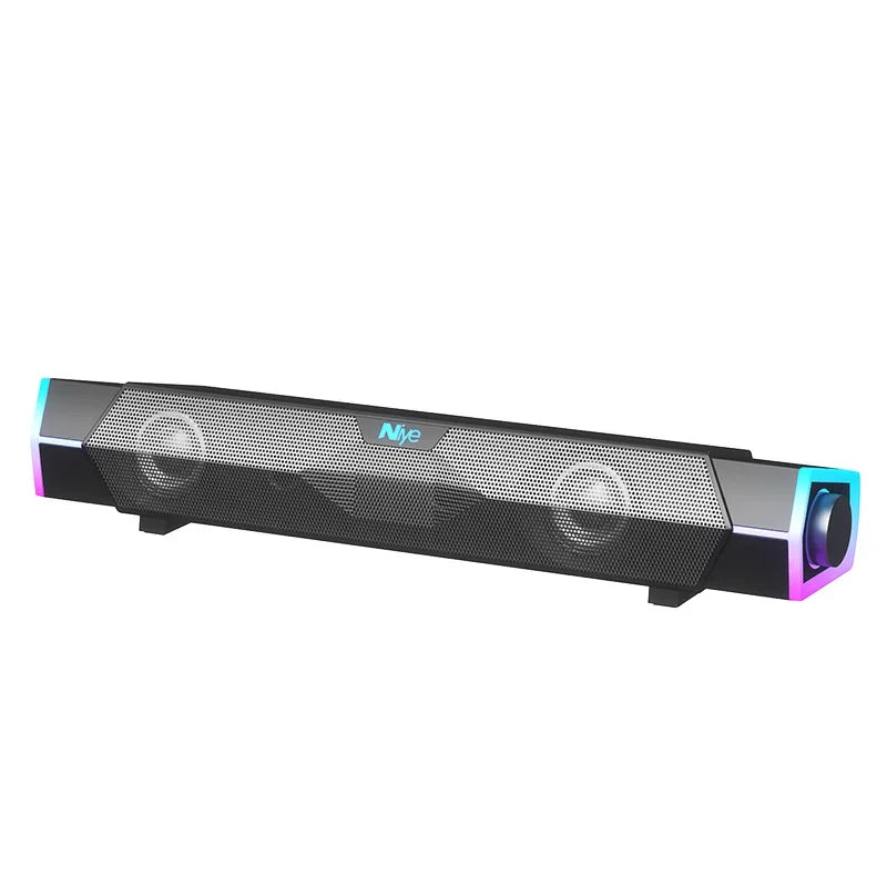 4D Bluetooth Soundbar mit RGB-Licht für PC und Laptop, bietet Surround-Sound