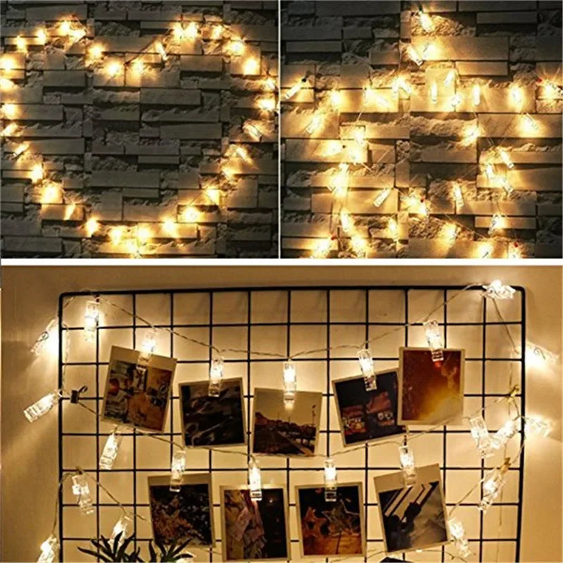 LED Foto-Clip Lichterkette mit 10 bis 20 LED-Lichtern für flexible Dekoration