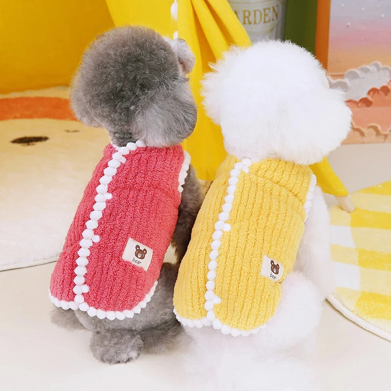 Warmer Wintermantel für Hunde – weiche Fleece Hundejacke