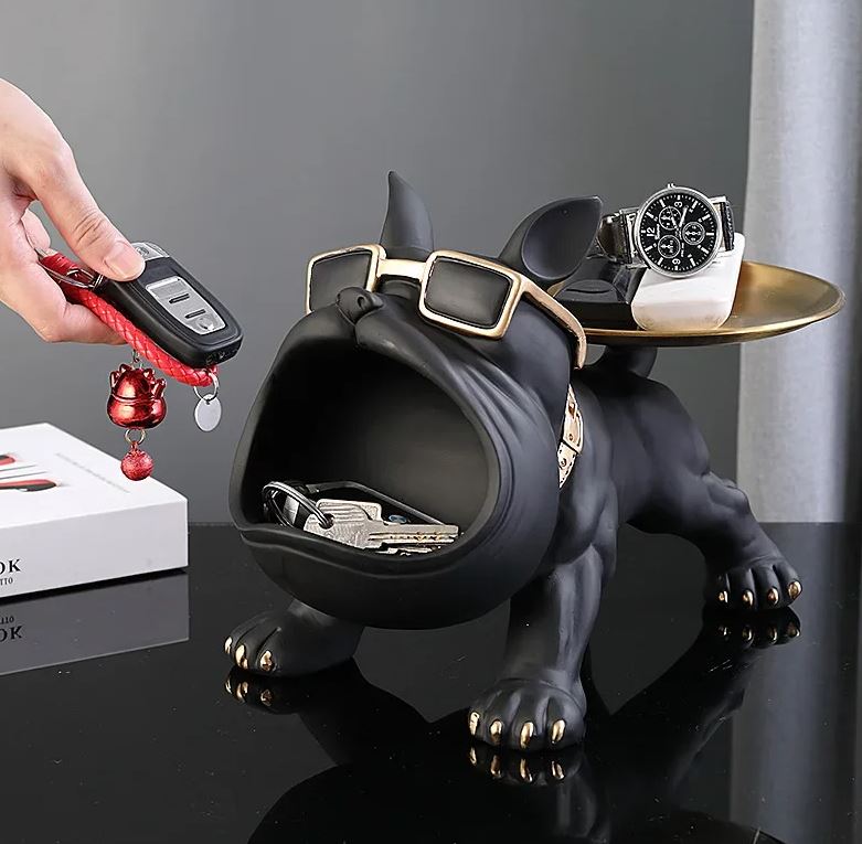 Deko Bulldogge mit Ablagefläche Charmantes Home Accessoire