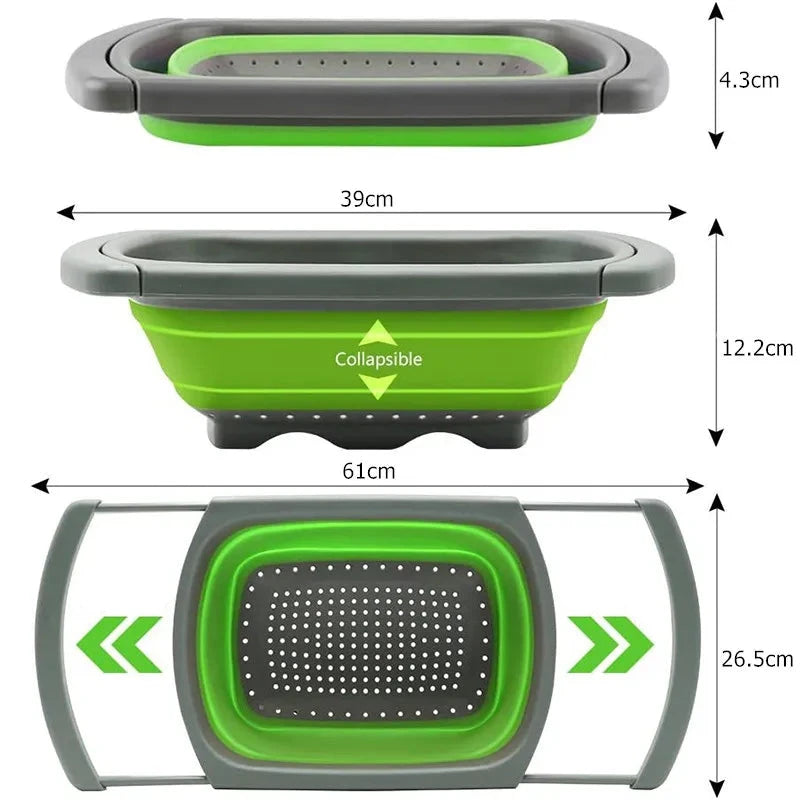 faltbares Küchensieb mit ausziehbaren Griffen