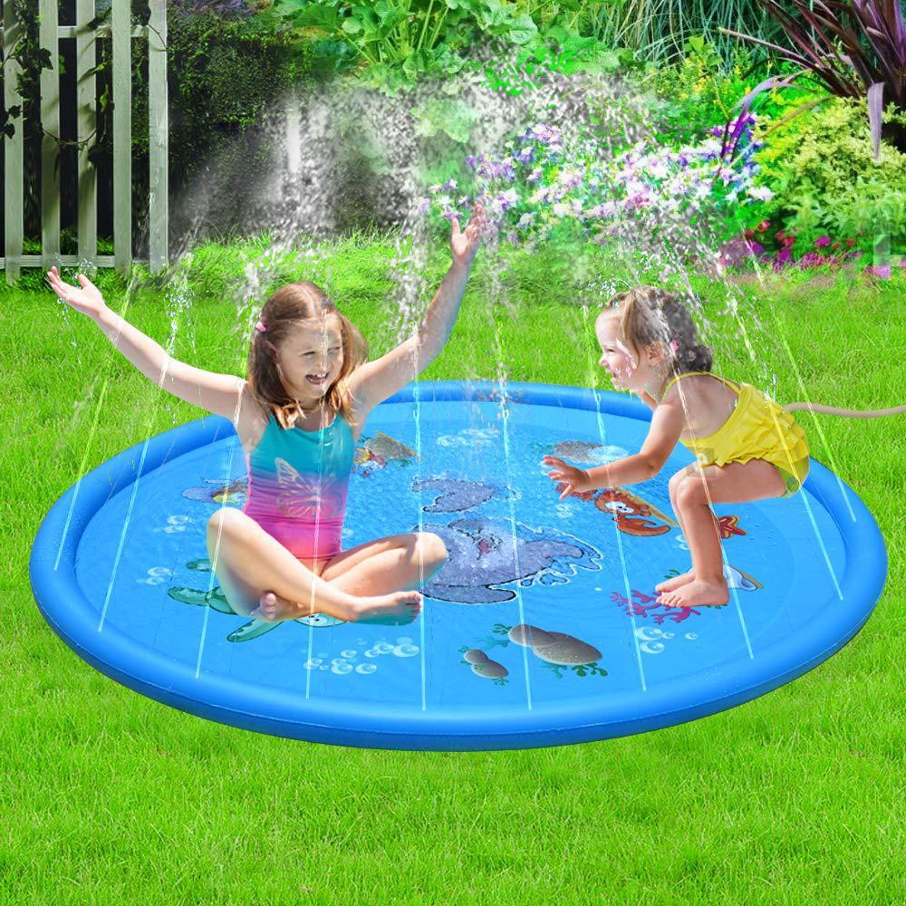 Kinder Wasserspielmatte mit integriertem Sprinkler für Garten und Sommer
