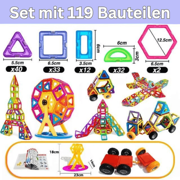 Magnetische Bausteine Set – 84/119/168 Teile für kreatives Bauen