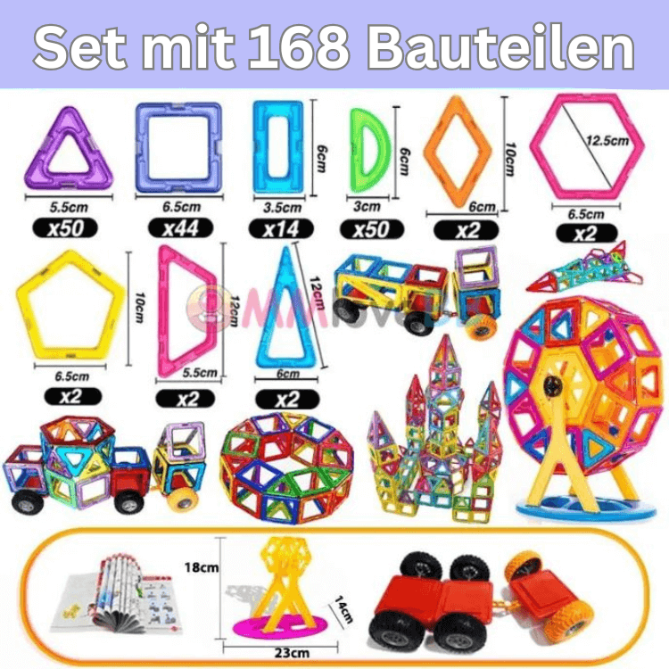 Magnetische Bausteine Set – 84/119/168 Teile für kreatives Bauen