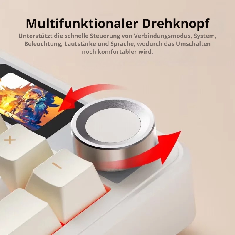 AULA F108Pro mechanische Gaming-Tastatur mit RGB-Beleuchtung und integriertem LCD-Display