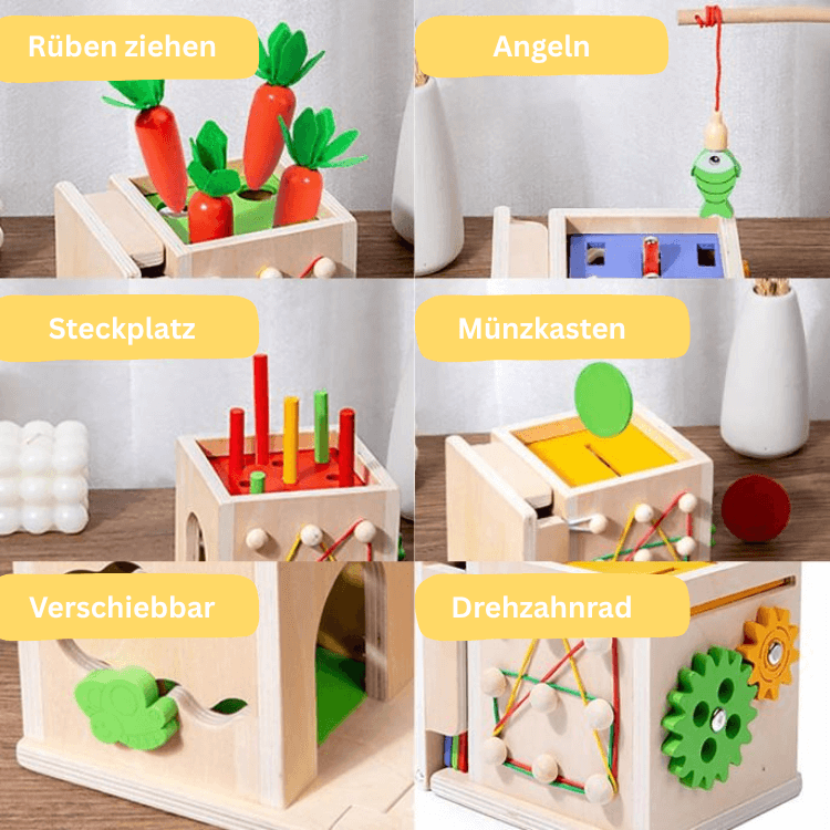 Pädagogisches Montessori Holzspielzeug – 8-in-1 Lernbox