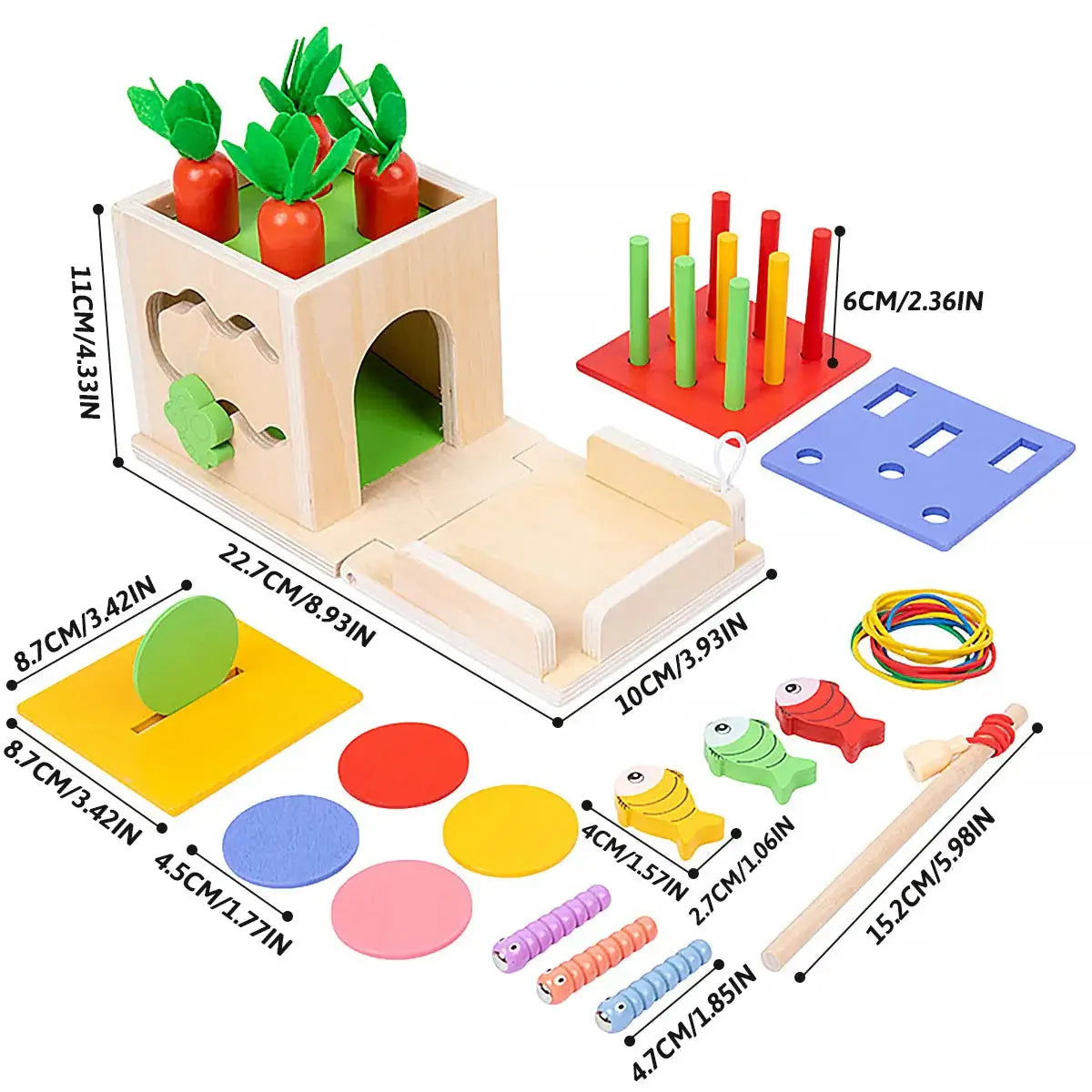 Pädagogisches Montessori Holzspielzeug – 8-in-1 Lernbox