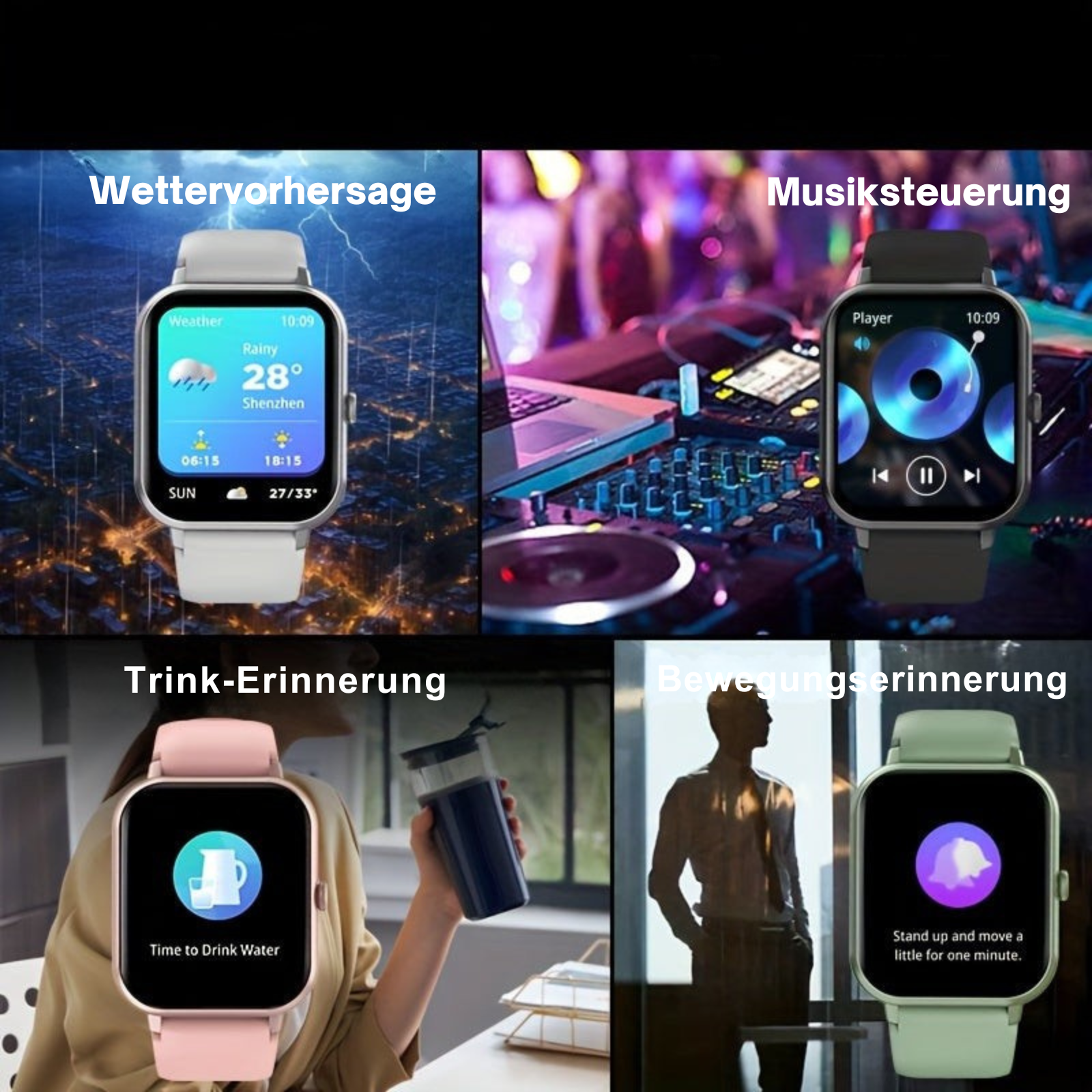 Smartwatch mit 4,65 cm Touchscreen und modernem Design