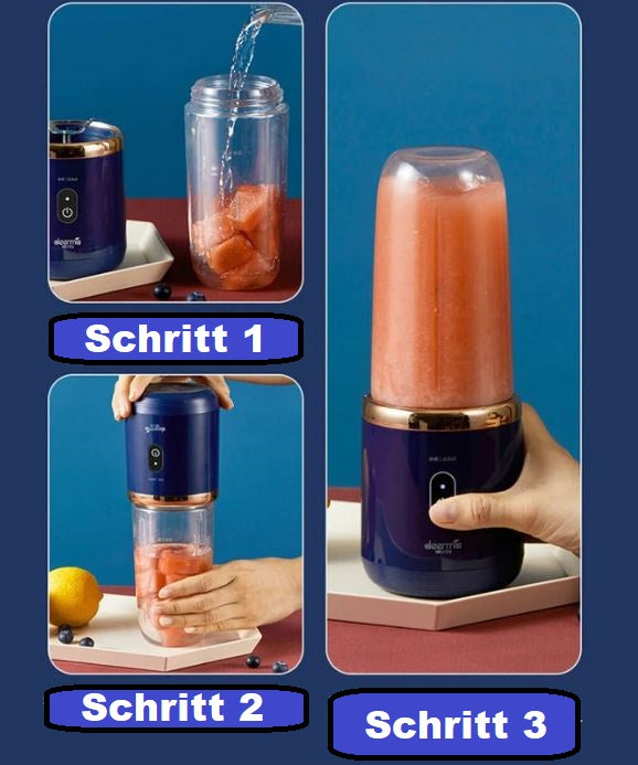 USB-ladbarer Mixer für Smoothies, frische Säfte und Milchshakes tragbar und kabellos