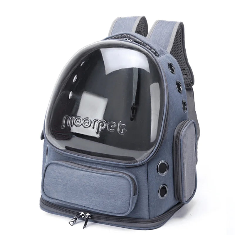 Transparenter Katzenrucksack mit Sichtfenster und atmungsaktivem Material für kleine Haustiere