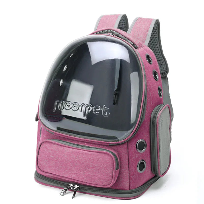 Transparenter Katzenrucksack mit Sichtfenster und atmungsaktivem Material für kleine Haustiere