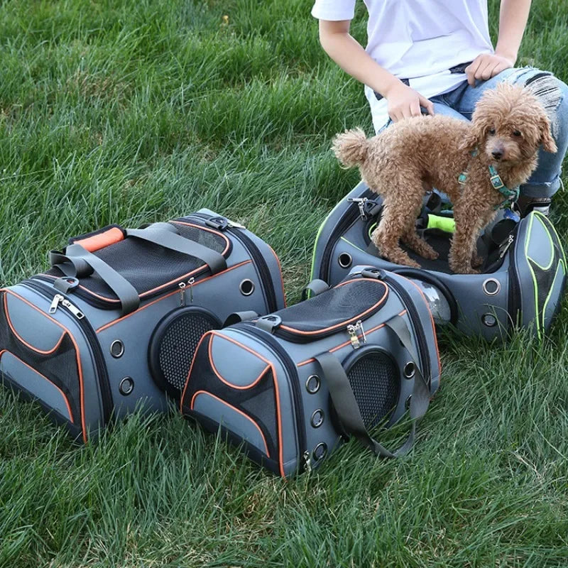 Transportbox für Hunde und Katzen aus atmungsaktivem Material, tragbar und faltbar